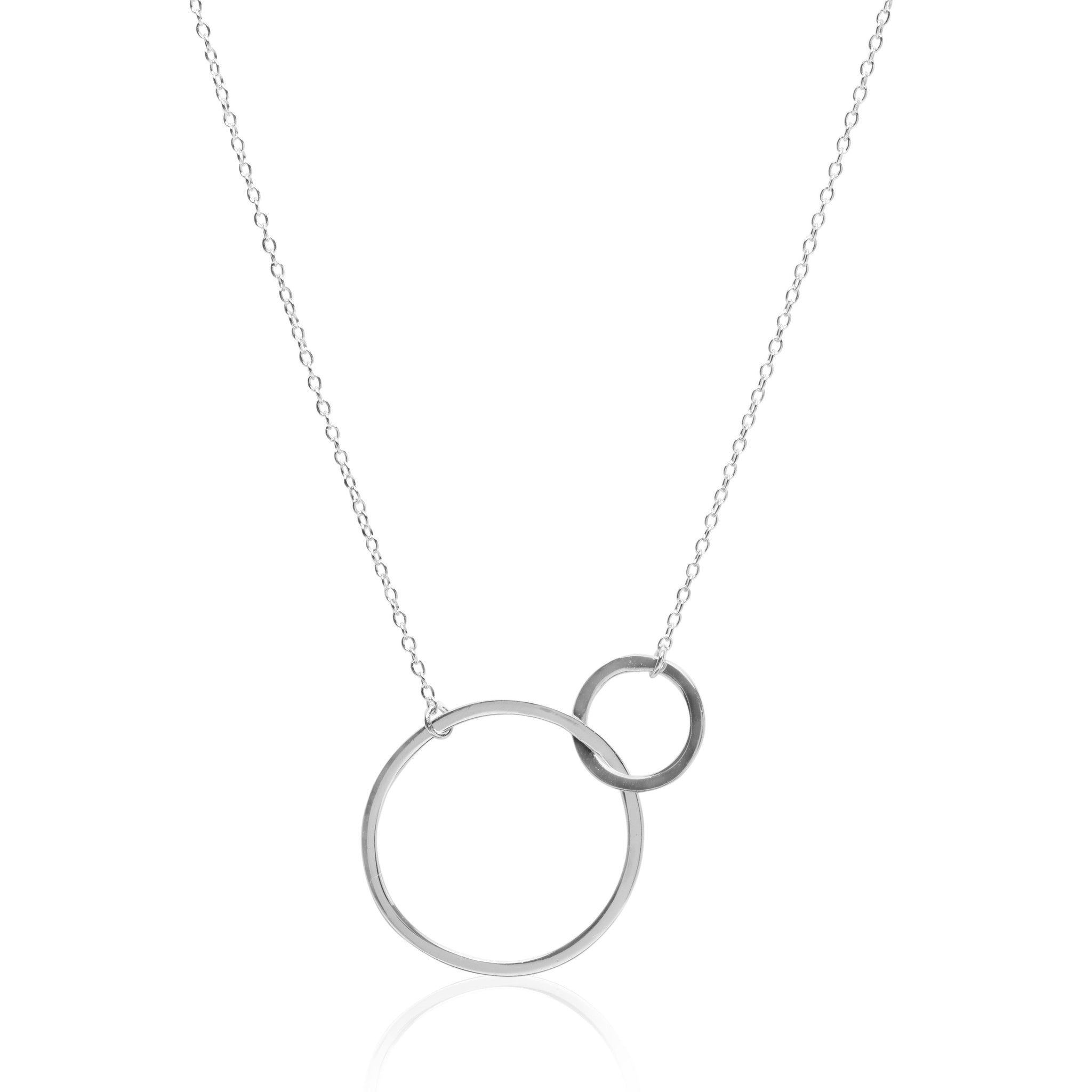 Friendship Circles Silver Necklace