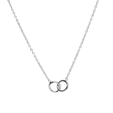 Friendship Circles Silver Necklace