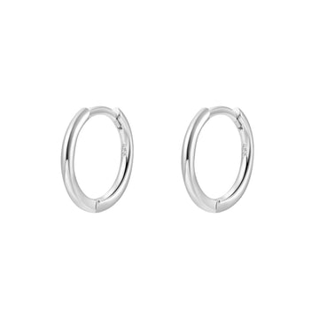 Infinity Huggies Silver Earrings