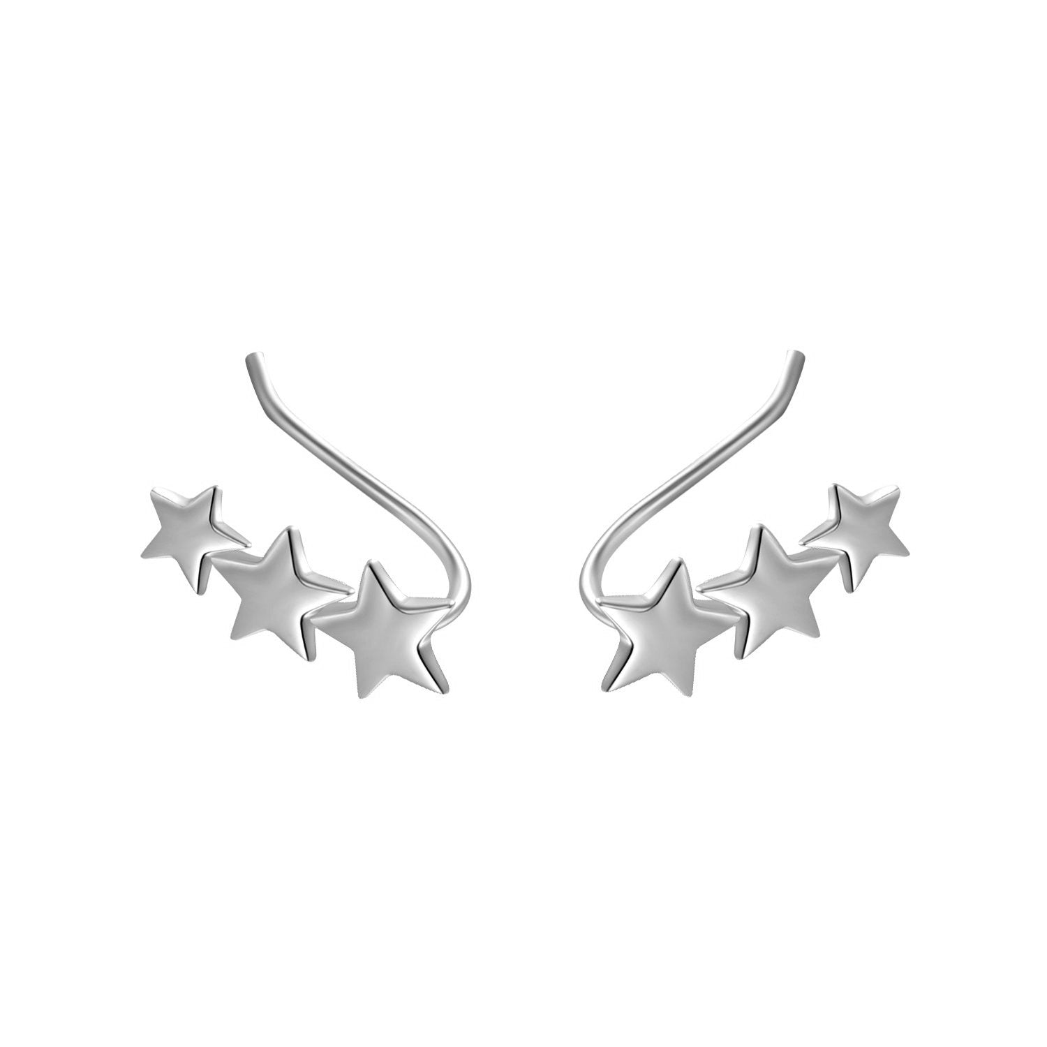Stars Constellation Crawler Silver Earrings