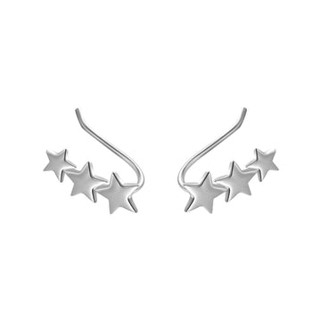 Stars Constellation Crawler Silver Earrings