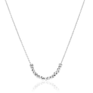 Delicate Beaded Silver Necklace