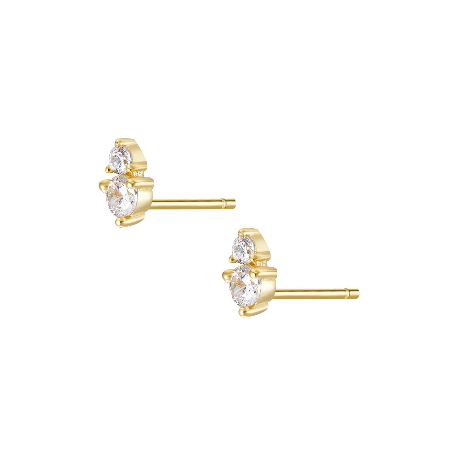 Duo CZ Stud Earrings