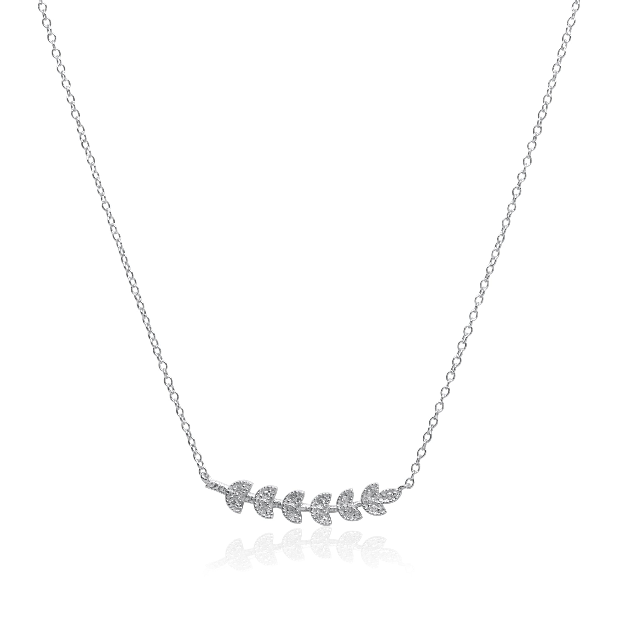 Leaves in the Wind Silver Necklace