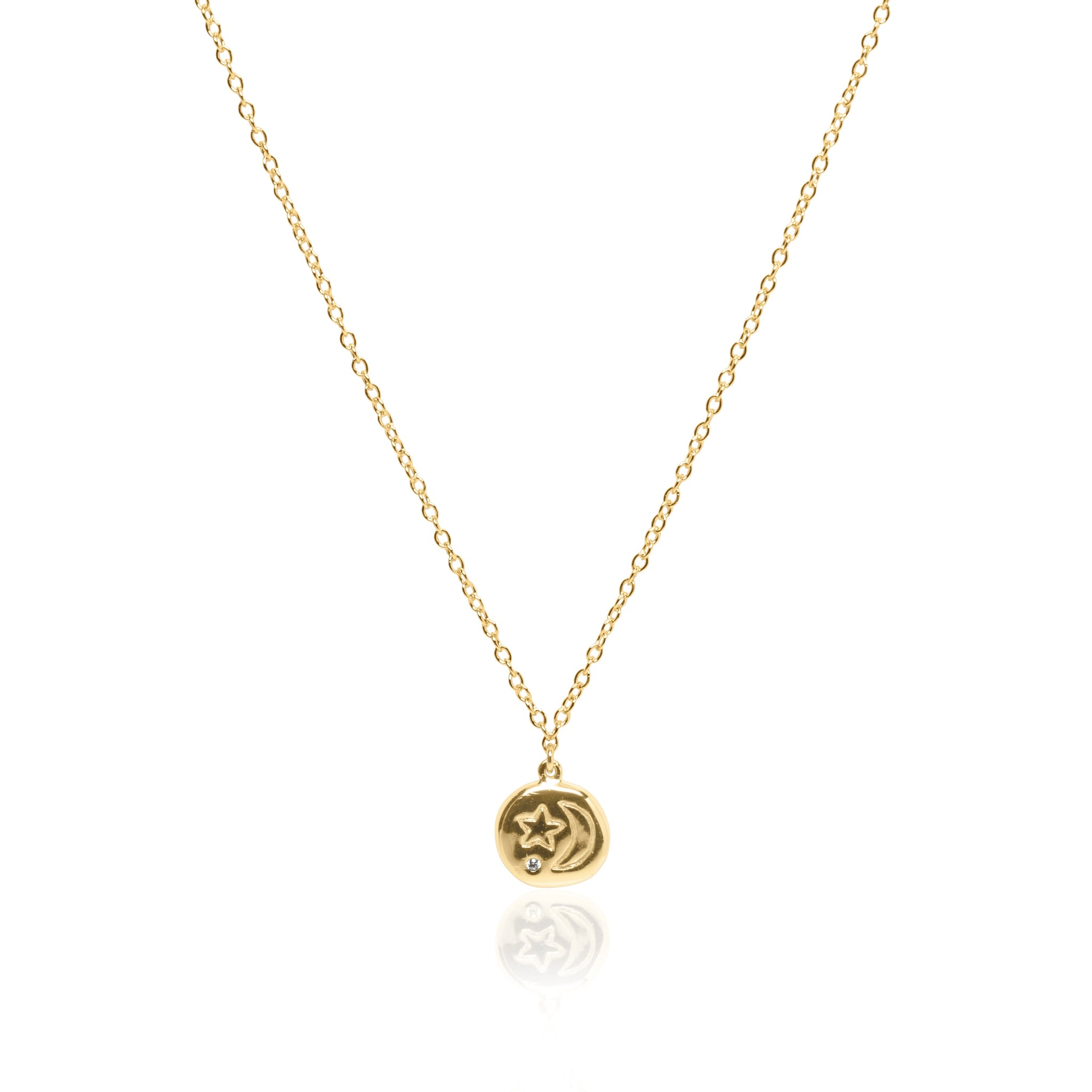 Stellar Crescent Coin Necklace