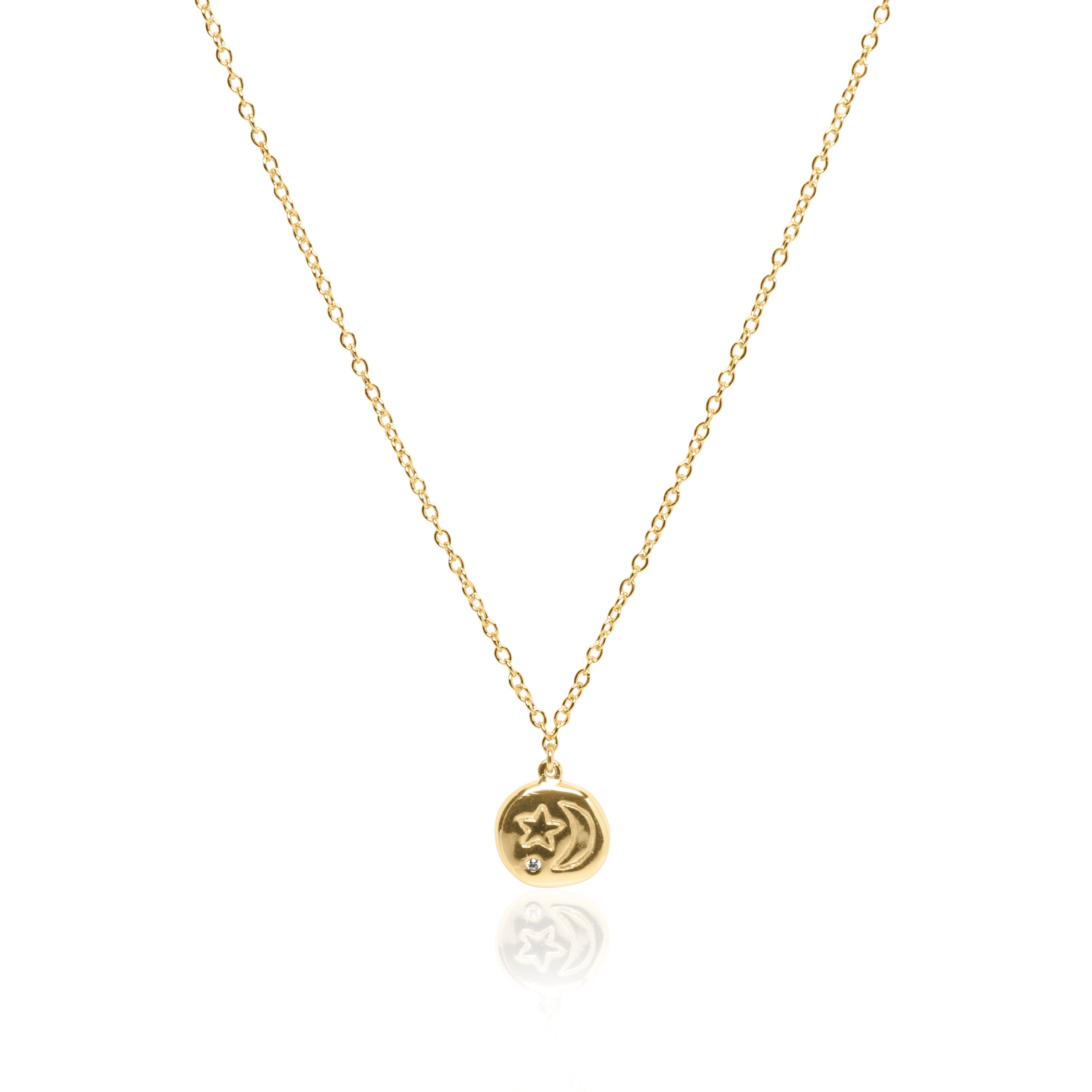 Stellar Crescent Coin Necklace