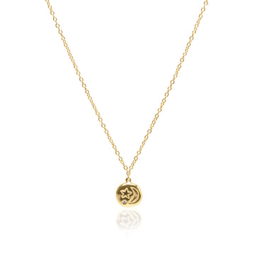 Stellar Crescent Coin Necklace