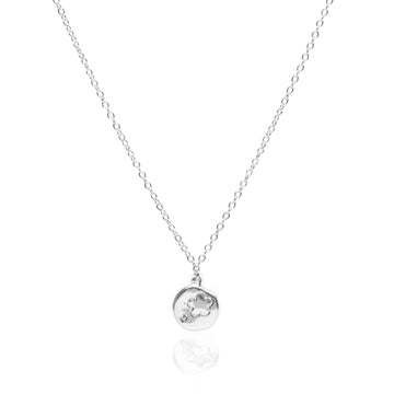 Flower Coin Silver Necklace