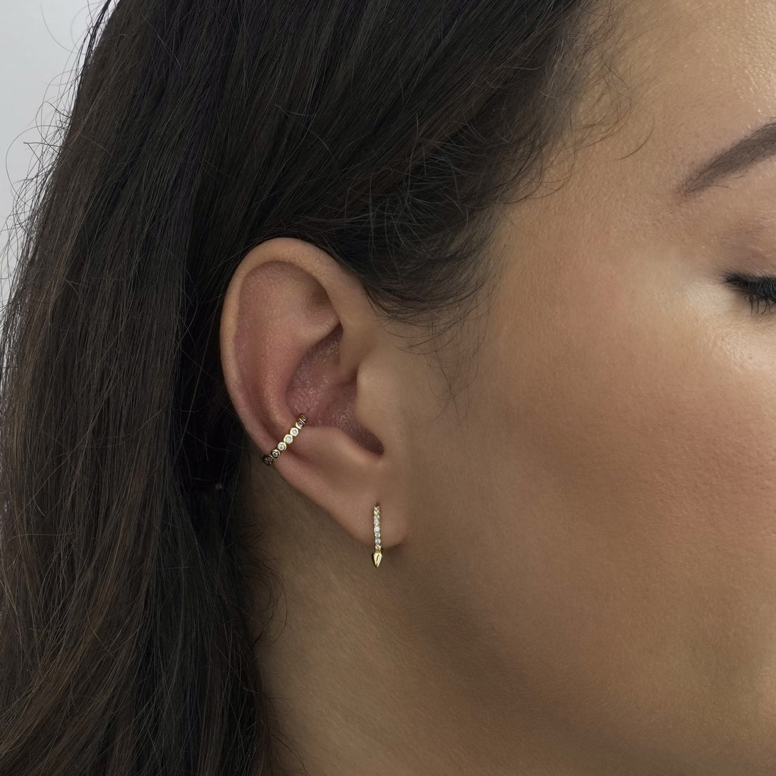 CZ Spike Huggie Earrings