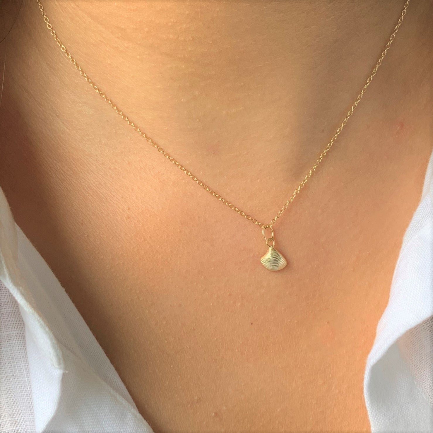 Dainty Sea Shell Charm Necklace