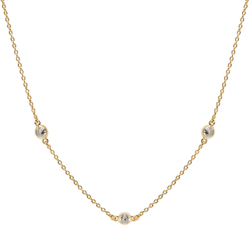 Trio Drop Zirconia Necklace