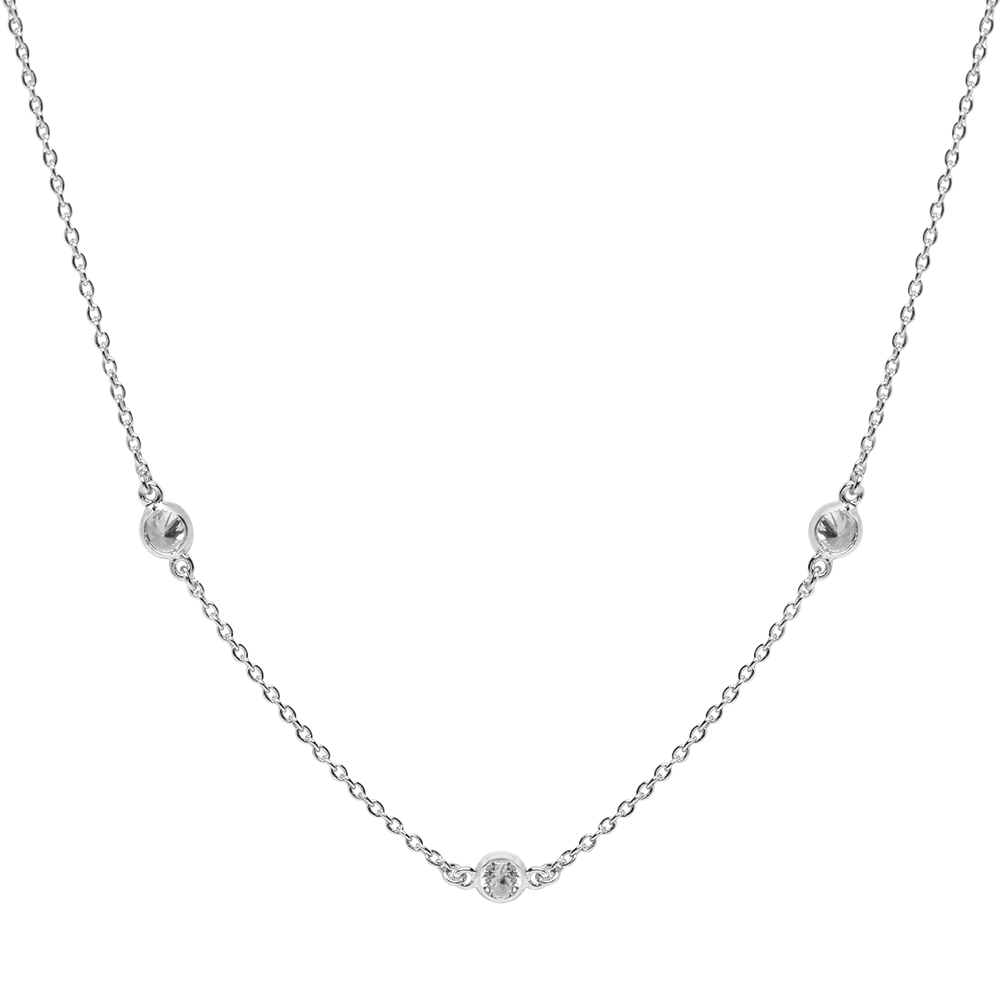 Zirconia Drop Silver Necklace