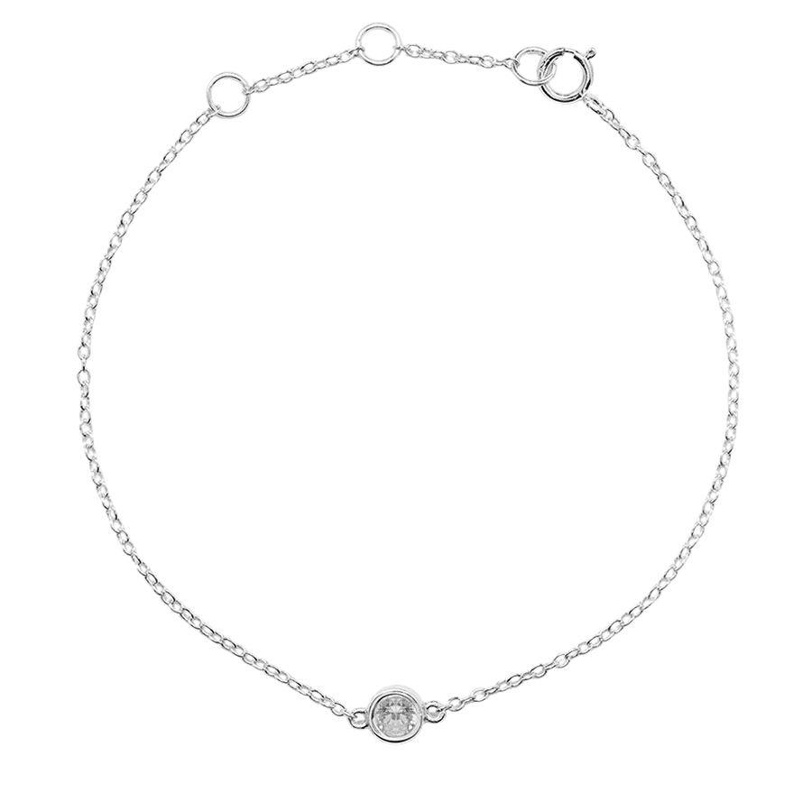 White Zirconia Spring Silver Bracelet