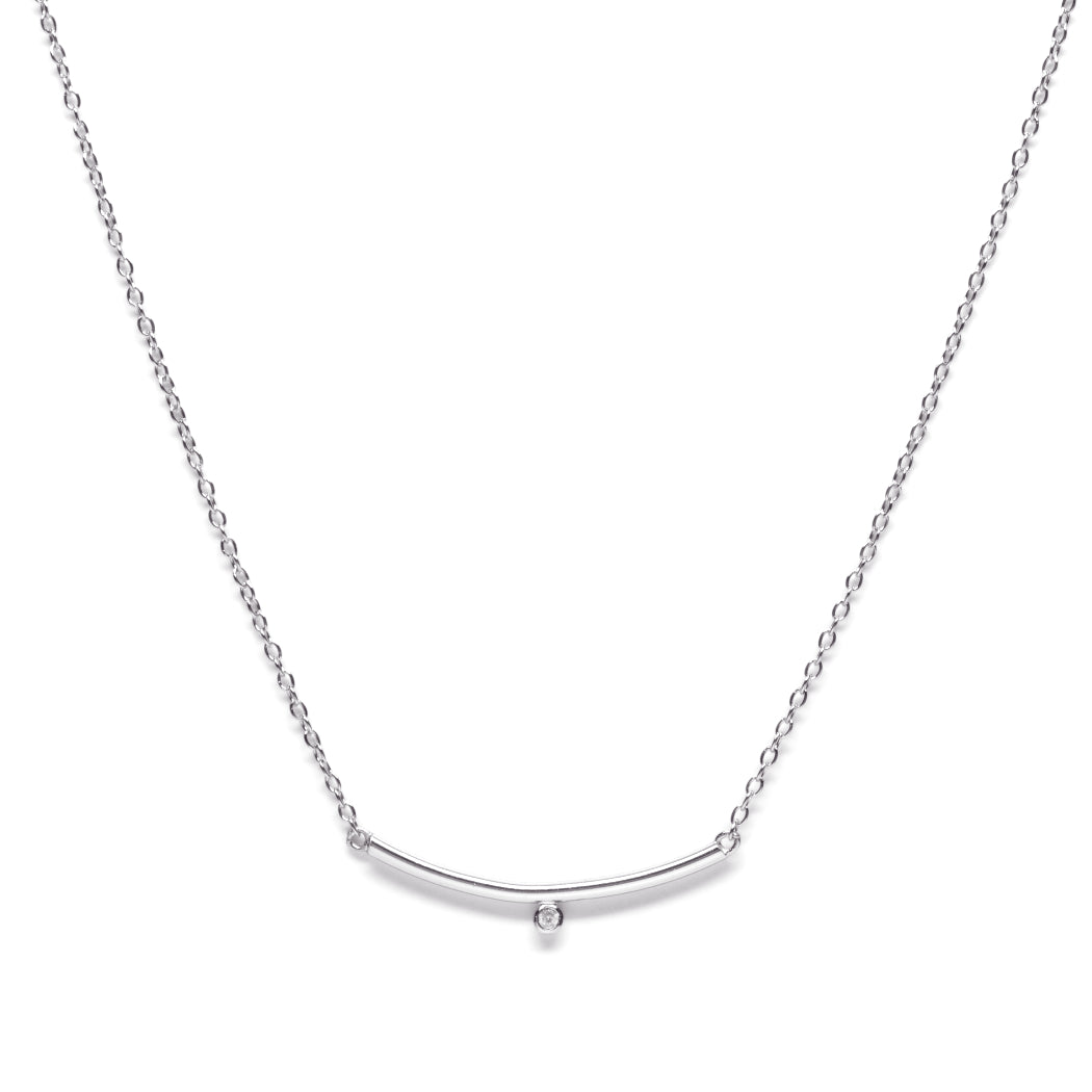 Essential Minimalist Bar Silver Necklace